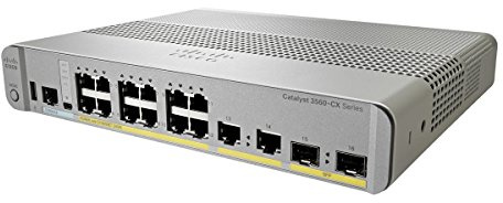 Cisco Catalyst 3560CX-12PC-S Commutateur réseau, 12 Ports Ethernet Gigabit, 8 Sorties PoE+, Budget PoE 240 W, Deux SFP 1G et Deux Liaisons Montantes en cuivre 1G, Garantie à Vie limitée améliorée