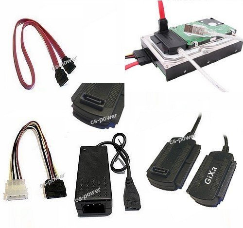 GiXa USB Adapter zu SATA und IDE Festplatte. USB zu IDE und SATA Adapter auch für CD/DVD Laufwerke geeignet. Unterstützte Software: Windows XP/ME / 2000 / Windows 98SE / Vista / W7 / W8 / Mac OS