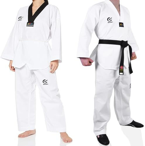 MAR | Taekwondo Uniform, V-Neck Gi, Wacoku Gi | Men & Women; Kids & Adult Sizes | Taekwondo Suit, Taekwondo Dobok - Polycotton Medium-Weight Fabric (8oz)