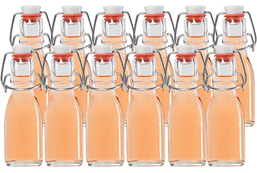 Vitrea 20er Set Bügelflaschen Bügelflasche Glasflaschen 100ml Etiketten mit Bügelverschluss zum Selbstbefüllen Glas Bügelflachen