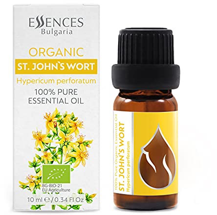 Essences Bulgaria BIO Johanniskraut Ätherisches Öl 10ml | Hypericum perforatum | 100% Naturrein | Unverdünnt | BIO-zertifiziert | Spitzenqualität aus Familienbetrieb | Ohne Gentechnik | Vegan