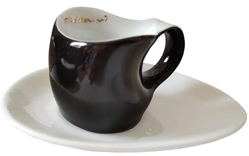 Faszination-Wohnen Designer Luigi Colani Modernes stylishes Design ab ovo Serie black & white (Espressotasse mit Untertasse schwarz)