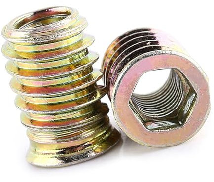 FTVOGUE 20 Stücke Innensechskant, Schrauben Verbindungsschraube Antriebskopfschraube Kohlenstoffstahl Insert Muttern Gewinde für Holz Möbel (M8*20mm)