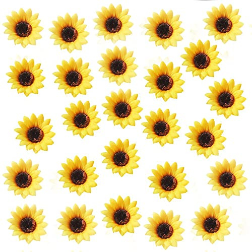 Integrity.1 26 PCS Künstliche Sonnenblume,Kunstblumen Seide Sonnenblume,Künstliche Blumen Dekor für Hochzeit Mittelstücke Party,Damen und Mädchen
