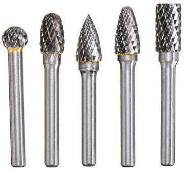 Bestgle 5 Juego de Fresas de Carburo Acero para Moldeo de Limas Giratorias, Herramienta Giratoria Doble Corte, Fresas de Diamante Rotary Archivo Tungsteno Acero Herramientas Rotary (6 * 10)