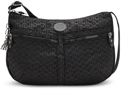 Kipling IZELLAH Mittelgroße Umhängetasche, Signature Emb (Schwarz)