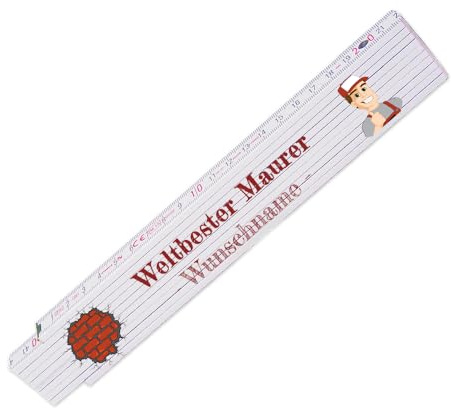Zollstock – Weltbester Maurer - personalisiert mit Namen - Glieder-Maßstab mit Wunsch-Namen - Meterstab individuell bedruckt