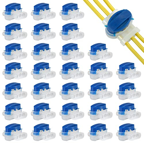 GWHOLE 30 Piezas Conector de Cables con 3 Agujeros para Robot Cortacésped Resistente al Agua Juego de Conectores de Cable para Cortacesped Robot 3 Agujeros