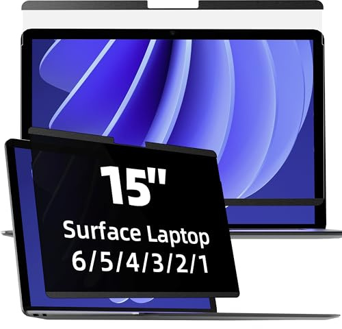Mamol Magnétique Filtre Confidentialité Surface 15 Pouces | Compatible avec Surface Laptop 6/5/4/3/2/1, Amovible Protection Ecran Surface Laptop, Filtre Lumière Bleue Surface 15