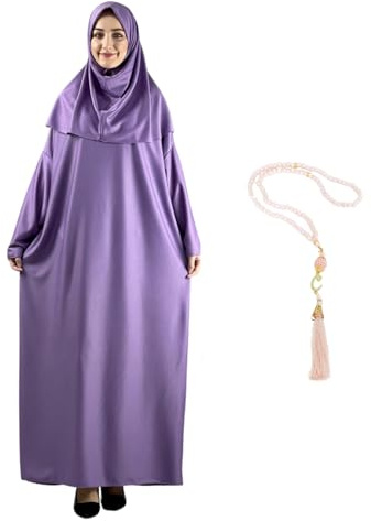 Modish Group Women Prayer Clothes With Hijab Muslim Outfits Long Robe Abaya Turkish Islamic Dresses Dubai Kaftan With Rosary