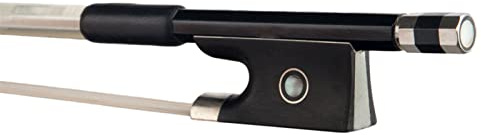 Geigenbogen Geige Kohlefaser Bogen Reine Schwarze Geigenbow Runde Stick Realer Roshaar Ebony Frosch (Color : 1 8)