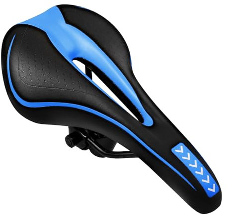 New Gel Bike Seat, MSDADA Bike Saddle for Men & Women, Waterproof Bicycle Seat Comfortable Soft Cushion for Road Bike, Mountain Bike, Exercise Bike, City Bikes(Blue)