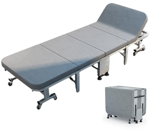 YVYKFZD Feldbett Klappbar, 6-Positionen-Campingbett für Erwachsene, tragbare Klappbett mit Matratze unterstützt 330 lbs, für Campingzelt-Büro-Reisen im Freien (Size : 190x90x30cm)