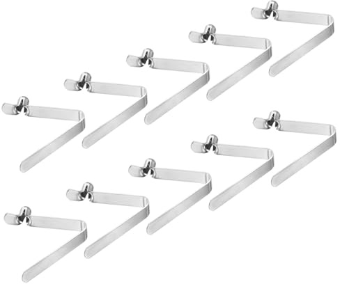 PATIKIL 6,4x5mm Kajak Paddel Clips, 10er Pack Zeltstangen Clips aus Stahl, V-förmige Einzelpin-Druckknopf-Federclips zur Fixierung von Rohren für Camping Markise