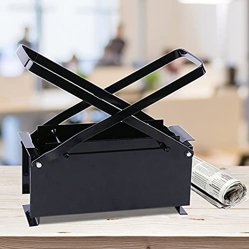 KEESUNG Papierbrikettpresse, Papierpresse Brikettpresse Altpapier Pressen Papierpresse Schwarz Metall Paper Log Briquette Maker Eco Holz Burning, 12x26x9 cm