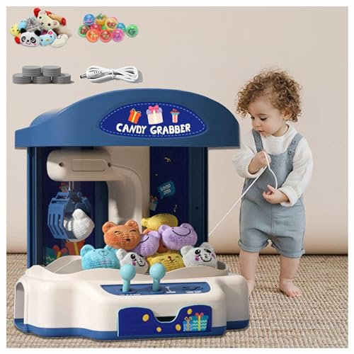 HBDSMLPL Machine a Pince Bonbon avec Lumières Et Musique Machine a Pince Fete Foraine avec Peluches Et Gashapons Cadeau d'anniversaire pour Enfant,A