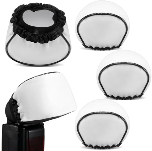 Colingmill 4 Pcs Universal Soft Mini Flash Bounce Diffuser Cap for Flashgun Speed light Elastic Camera Flash Bounce Diffuser Cover for Flashlight Photography Camera Speed Light