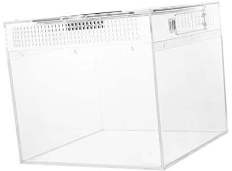 BESPORTBLE Reptilienbox Futtertrog Aus Transparentem Kunststoff Mit Magnetverschluss Belüftung Für Eidechsen Schildkröten Kleintiere Haltung Und Fütterung