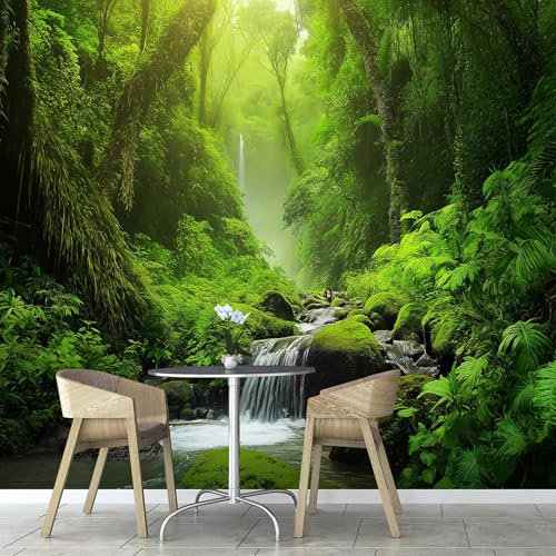 ANALTIRCE Farn Dschungel Fototapete， Wald Fototapeten Wandbild,Tapeten Moderne Wandtapete Wand Schlafzimmer Wohnzimmer Dekoration 400×280cm