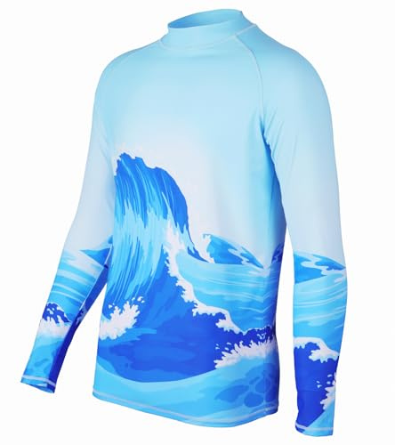 SLIMBELLE UV Shirt Herren UPF 50+ Kompressionsshirt Rash Guard Kurzarm Langarm Schwimm Tshirt