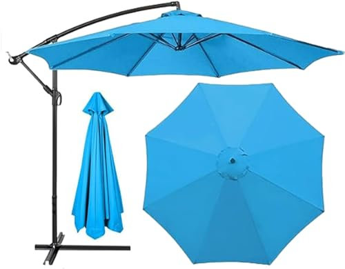 Generisch Housse de rechange pour parasol de terrasse 2 m/2,7 m/3 m, 8 baleines/6 baleines, protection UV, housse en tissu pour parasol de plage, jardin, parasol rond, tissu de rechange (2 m, 6