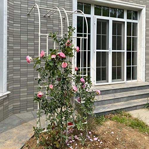 Arche de jardin en métal noir – Treillage extérieur de 1,8 x 2,4 m pour rosiers grimpants et vignes, assemblage facile, demi-arche élégante pour support mural de jardin, design durable et élégant