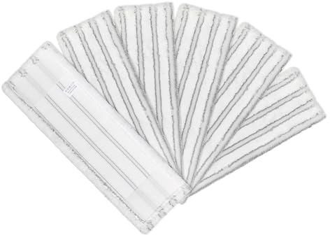 LNT France - Lot de 6 Housses Microfibres Grattantes pour Balai Professionnel Combiné, Housses Plates de Dimensions 44 cm x 14 cm.