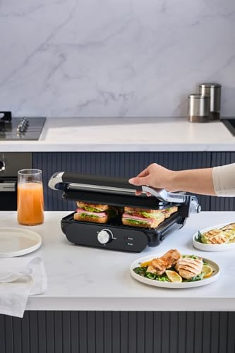 Homend Grilliant 1366UK Electric Grill & Sandwich Maker 2000 W Compact Contact Grill | 180° Open BBQ Surface