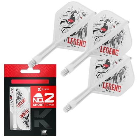 Target Japan K Flex Sistema di Alette e Aste per Freccette, No.2 | Confezione da 3 Kflex all in One Flight, Bianco Paul LIM Accessori Freccette | K-Flex Dart STEM - Corto (19mm)