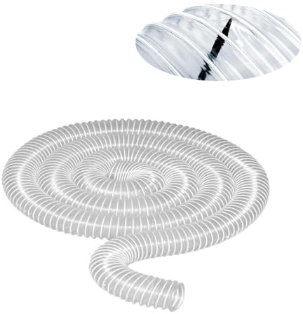 MACAGGTNTU Spiralschlauch PVC Absaugschlauch Staubsammelschlauch ID 30 50 70 80 100 120 140mm Länge 1 2 3 4 5 6 7 8 10 Meter, Transparent(10m/32.8ft,100mm/3.94in)