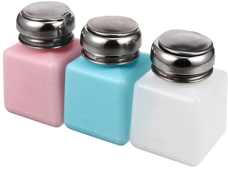 TINEASUR 3 Pezzi Bottiglia per Rimozione Smalto Pompa a Pressione, Contenitore Riutilizzabile da 100 Ml in Plastica Sottile per Prodotti Cosmetici da Bagno e Cura Unghie