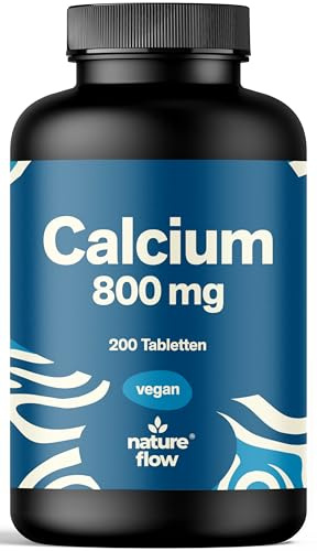 Calcium hochdosiert – 200 Tabletten – 800 mg pro Tag | Kalziumtabletten, Kalzium – vegan, produziert in Deutschland, laborgeprüft