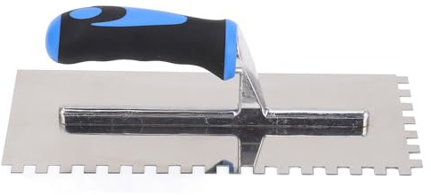 Quadratische Zahnkelle, ergonomischer Gummigriff, Edelstahl, 8 mm Kerbkelle für Fliesen und Bodenbeläge