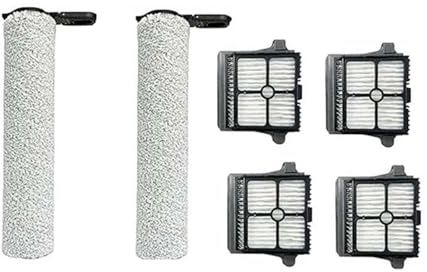 6 st. rullborste och HEPA-filter kompatibelt med Tineco Floor One S7 ångdammsugare reservdelar och tillbehör