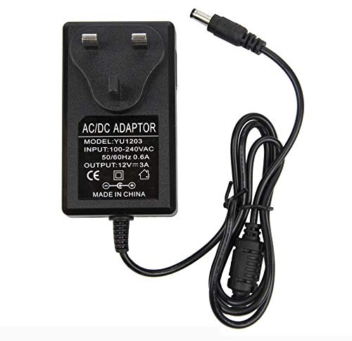 12V 3A Power Supply Adapter - COLM AC 100-240V 50-60HZ DC 12V 3Amps 36W UK Converter Adapter Driver Transformer Wall Charger for CCTV Security Camera, LED Strip Lights, LCD Monitor