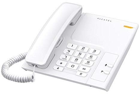 ALCATEL T26 - Teléfono con Cable - Indicador Luminoso de Llamada entrante - Tecla de rellamada - Tecla de Silencio - Timbre de 3 Pasos - Disponible para Montaje en Pared - Blanco