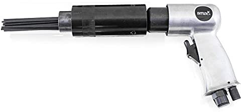 Bituxx Druckluft Nadelentroster Entroster Rostentferner Nadelpistole 4000 U/min + 1 Nadelkopf mit 19 Nadeln Ø 3mm