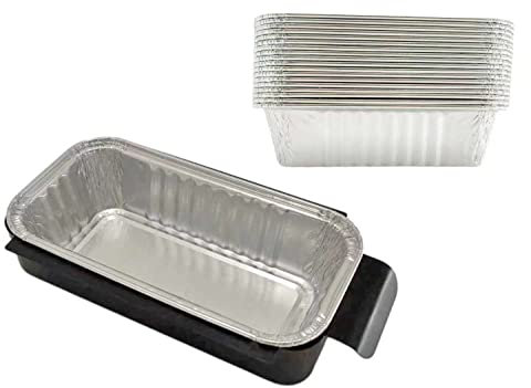 Firsgrill ersättning Charbroil 9328812P06 metall engångsgrill fettkopp hållare dropppanna (svart hållare och 10 linjer)