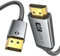 WARRKY Cavo DisplayPort a HDMI 4K, Display Port a HDMI Cavo 1.8M [2K@60Hz, 1080P@120Hz, Nylon Intrecciato, Placcati in Oro] Unidirezionale DP to HDMI Cavo