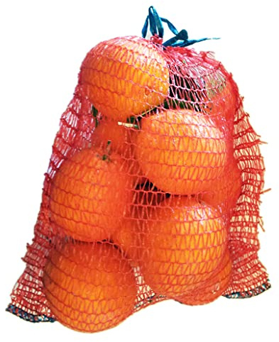 Vrysac - Sacchetti in rete Raschel per frutta, frutta secca - Sacchi in rete Raschel per arance, cipolle, patate, limoni o noci-nastro in bocca-colore rosso (31 x 30 cm - 3 kg, rosso, 100)