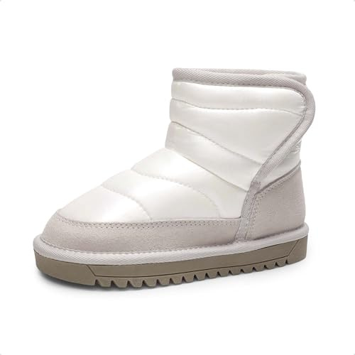 DREAM PAIRS Scarponi da Neve per Bambini Scarpe Invernali,Size 32,Avorio/Grigio,SDSB2306K-E