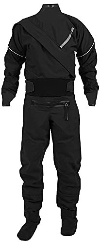 ONEWES Drysuit Wasserdichter und atmungsaktiver Herren-Kajak-Trockenanzug, Schwarz, M