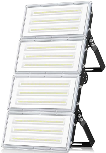 ANNIFUNLY Foco LED Exterior 400W 40000LM Potente Proyector Con Ángulo de Haz Amplio, IP67 Impermeable Floodlight Blanco Frío 6500K Para Jardín, Patio, Arena, Pista