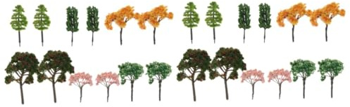 HOODANCOS 24pièces Arbres Miniatures Décor Diorama pour Paysage Comprend Pommier Pêcher Petit Pin Chêne Et Cerisier Ornements Artificiels pour Modélisme Et Bricolage