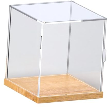 Sharplace Boîte d'exposition de Figurines d'action de comptoir, vitrine, Base en Bois, Organisateur Polyvalent, Anti-poussière pour Mini Figurines, Accessoire, 15x15x16cm