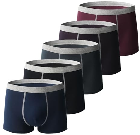 Calzoncillos tipo bóxer para incontinencia ultra absorbentes para hombre, reutilizables, lavables, cómodos, a prueba de fugas, 2025 (5 unidades, A, L)