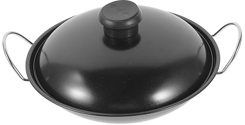 Ipetboom Alcohol Stove Dry Pot Stainless Steel Wok for Household Cooking Double Handle Food Wok for Dorm Restaurant Use Reusable Hot Pot Kitchen Accessory