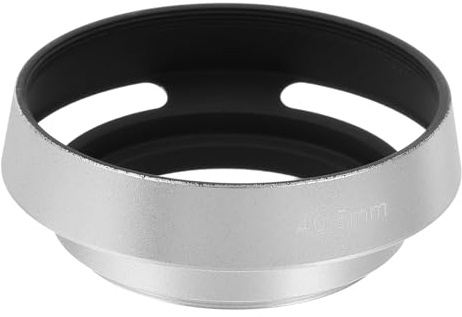 PATIKIL 40.5mm Lens Hood, Universal Metal Hollow Curved Screw-in Vented Lens Hoods for Fujifilm for Pentax, Silver
