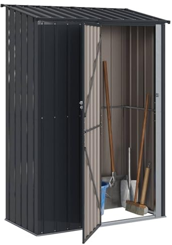vidaXL Gartenhütten Anthrazit 140,5 x 74 x 200 cm Metall