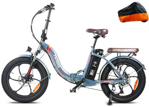 Fafrees afrees F20 PRO Fold Electric Bicycles, 250W City Electric Bikes, 20 * 3.0 Inch Fatbike, 36V/18Ah Battery ebikes, Range 70-130KM, Electric Mountain Bikes for Adults (Green)
